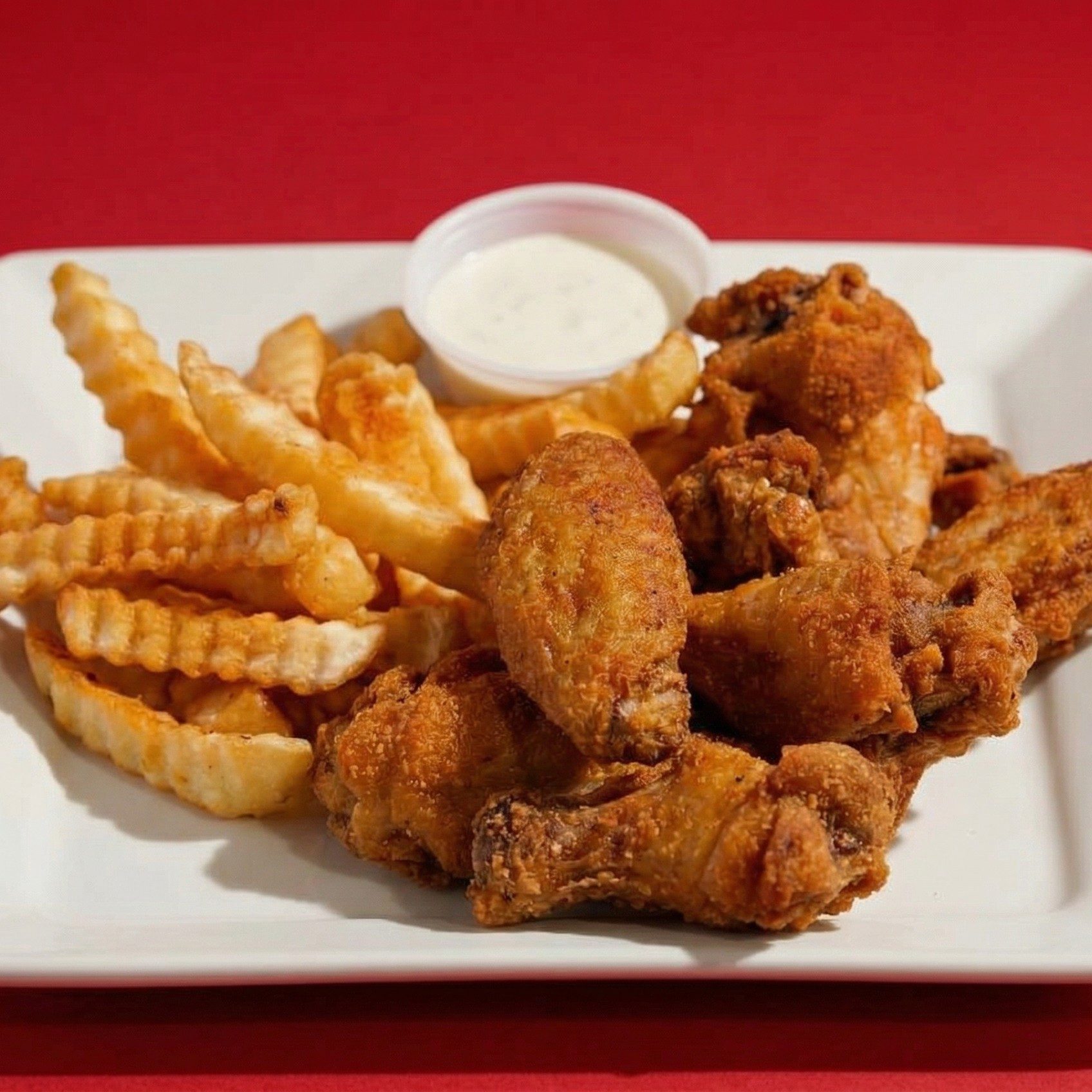 6 Pcs Wings N Fries.